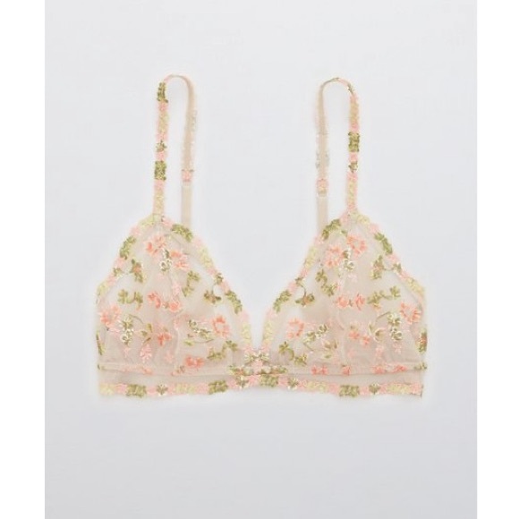 SOLD Aerie Embroidered Triangle Bralette, XL - Picture 1 of 3